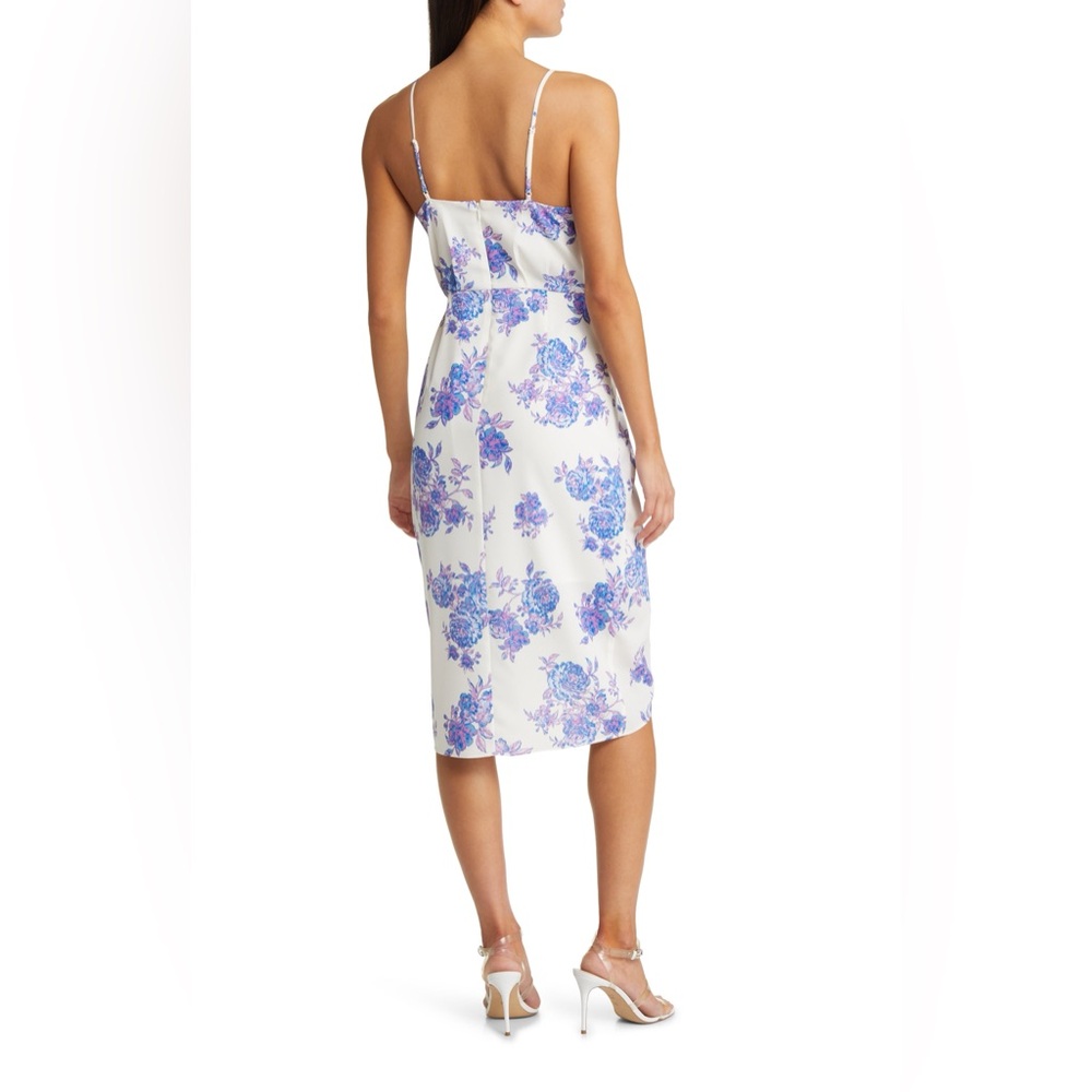 Chelsea 28 Sleeveless Faux Wrap Dress in Ivory Garden - Picture 4 of 14